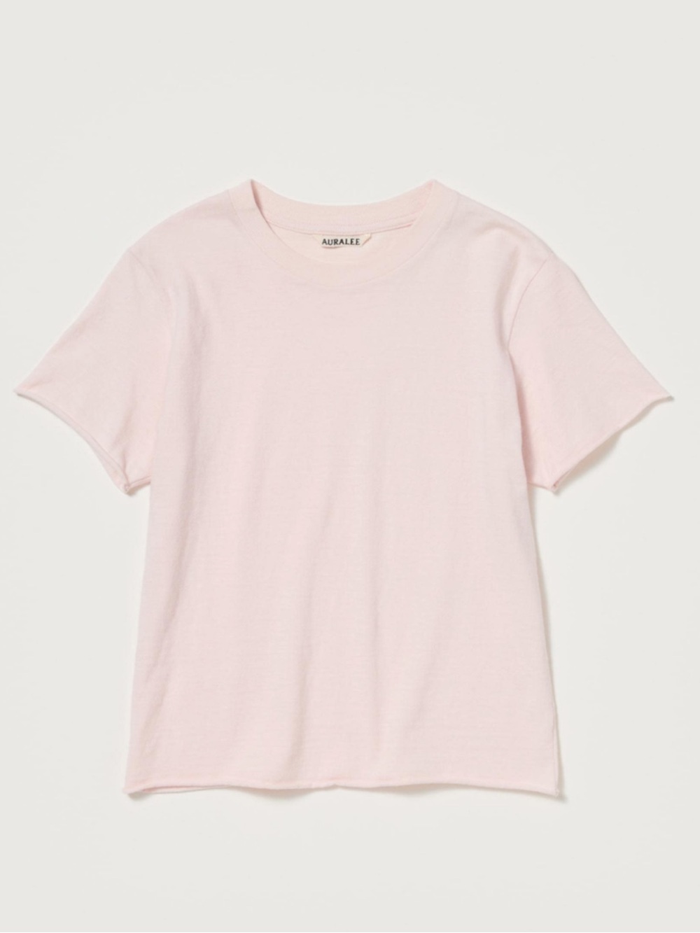 Auralee Women's Light Pink Short Sleeve Crewneck Tee